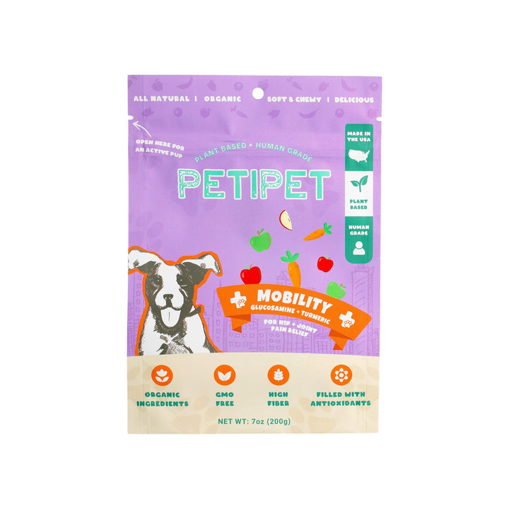 Petipet Soft Chew Functional Mobility Support Dog Treats Front of Bag