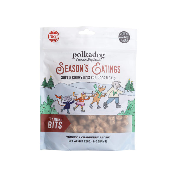 Polkadog Holiday Soft & Chewy Dog Treats Seasons Eating Front of Package