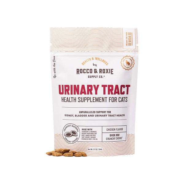 Rocco & Roxie Urinary Tract Health Supplement Crunchy Chews for Cats Front of Package