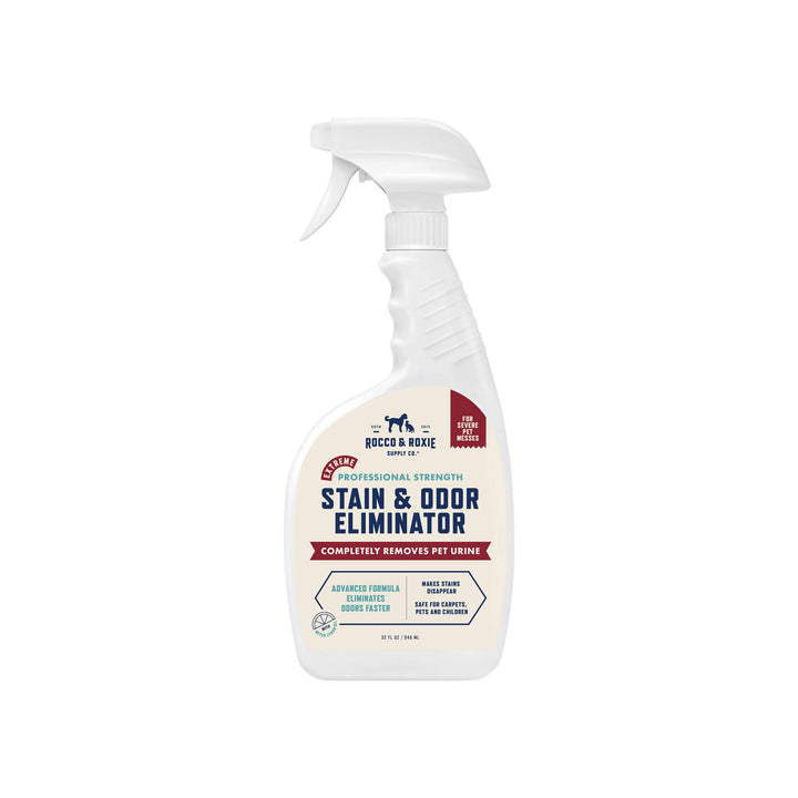 Rocco & Roxie Extreme Stain & Odor Eliminator Spray Front of Bottle