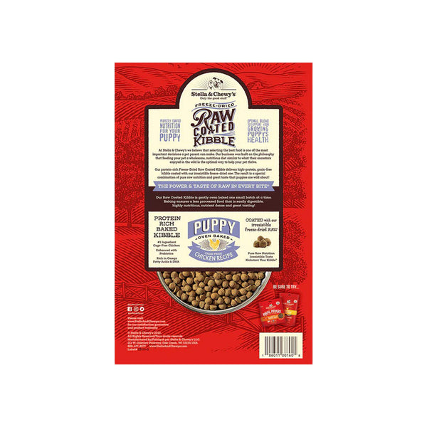Stella & Chewy's Raw Coated Chicken Puppy Food Bag Back