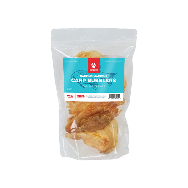 Scout & Zoe's Carpius Maximus Carp Bubblers Chews for Dogs Front of Package