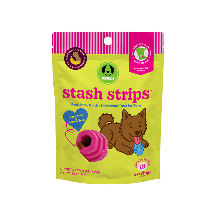 Stashios Stash Strips Peel & Stick Enrichment Treat for Dogs Front of Package
