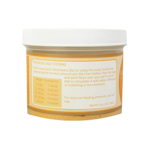 Steve's Real Food Raw Freeze Dried Eggs over Easy Topper Container Side Left