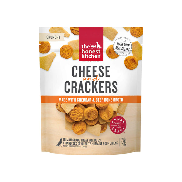 The Honest Kitchen Cheese & Crackers Dog Treats Front of Package