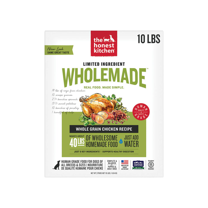 The Honest Kitchen Limited Ingredient Wholemade Chicken Dehydrated Dog Food Front of Box