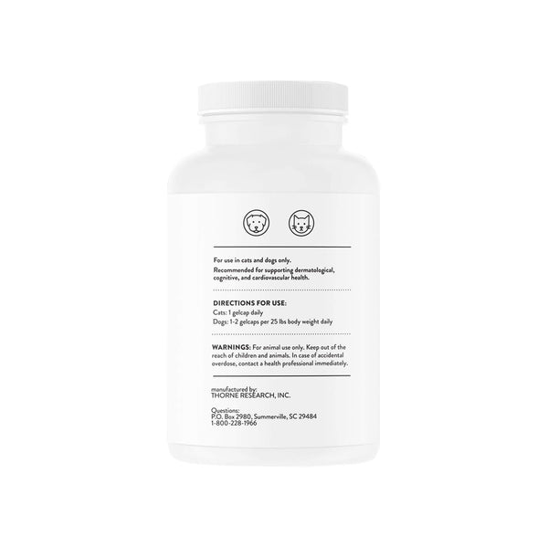 ThorneVet Super EPAVET Dog & Cat Supplement Bottle Side Left