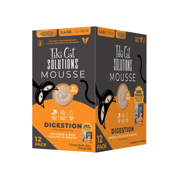 Tiki Cat Solutions Mousse Digestion Support Wet Cat Food Front of Case