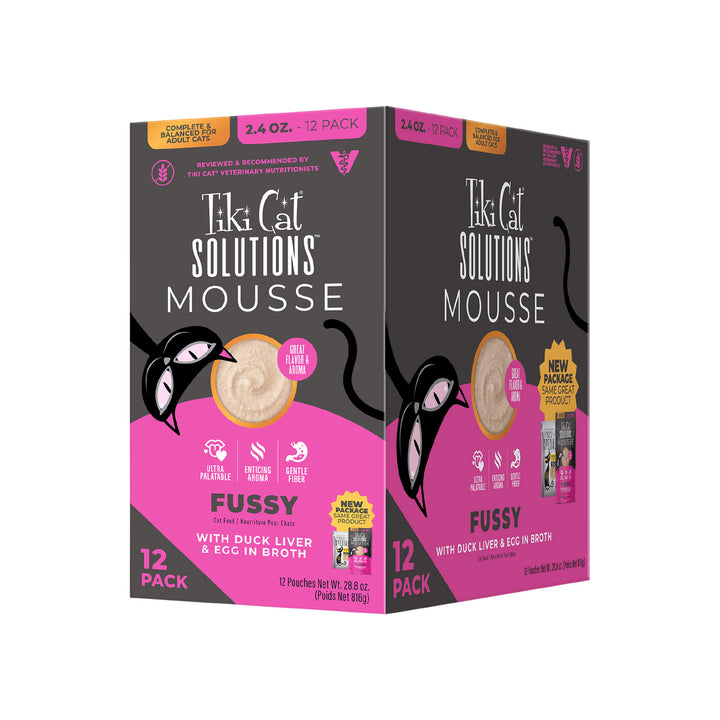 Tiki Cat Solutions Mousse Ultra Palatable Wet Cat Food for Fussy Eaters Front of Case
