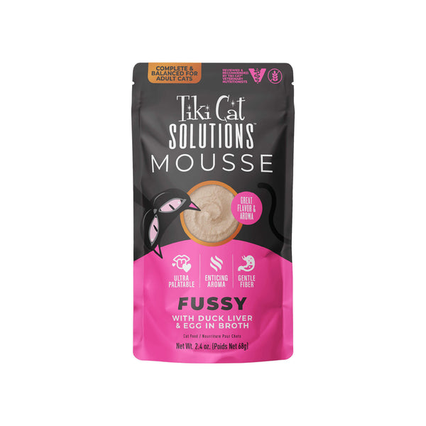 Tiki Cat Solutions Mousse Ultra Palatable Wet Cat Food for Fussy Eaters Front of Pouch