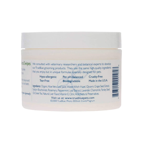 TrueBlue Fast & Fresh Dental Swipes Bottle Back