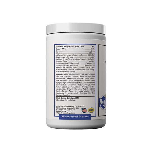 VetClassics Protegrity GI Probiotic Soft Chews for Dogs & Cats Bottle Side Left