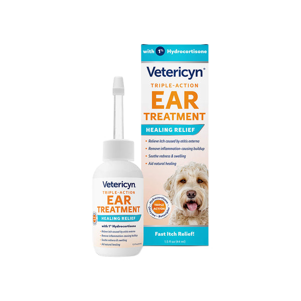 Vetericyn Triple-Action Ear Treatment Healing Relief for Dogs & Cats