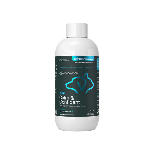 VetriScience Calm & Confident Liquid Supplement for Dogs & Cats Front of Bottle