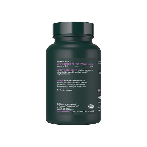 VetriScience CoQ10 Heart Health Left Side of Bottle