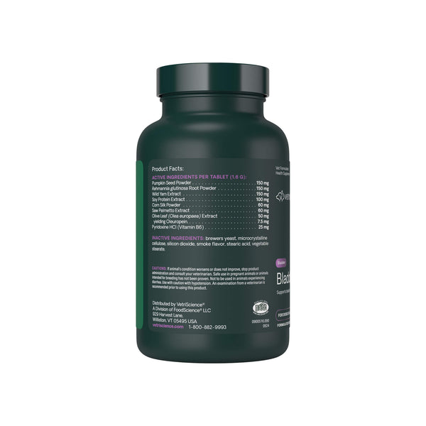 VetriScience Bladder Health Chewable Tablets for Dogs Left Side of Bottle