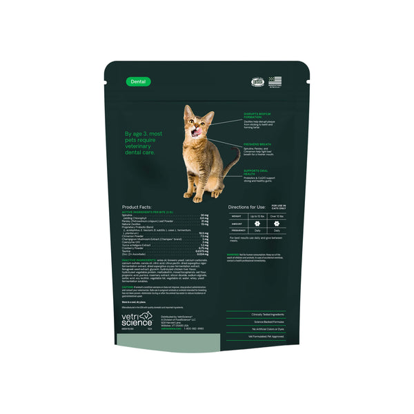 VetriScience Healthy Mouth Bites for Cats Back of Package