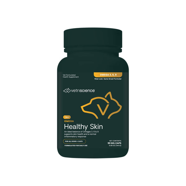 VetriScience OMEGA Healthy Skin for Dogs & Cats Front of Bottle