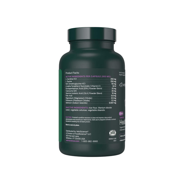 VetriScience Omega Healthy Heart Left Side of Bottle