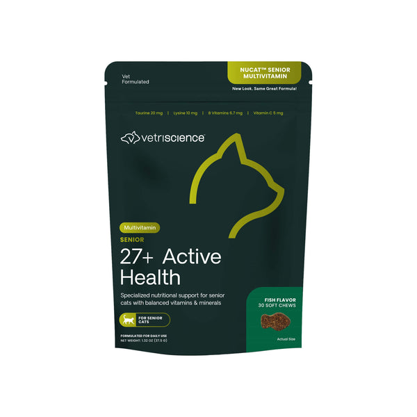 VetriScience Senior Cat 27+ Active Health Soft Chews Front of Package