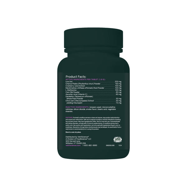 VetriScience UT Health Chewable Tablets for Dogs Left Side of Bottle