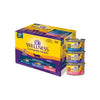 Wellness Complete Health Grilled Cuts in Sauce Wet Cat Food Variety Pack Front of Box and Cans