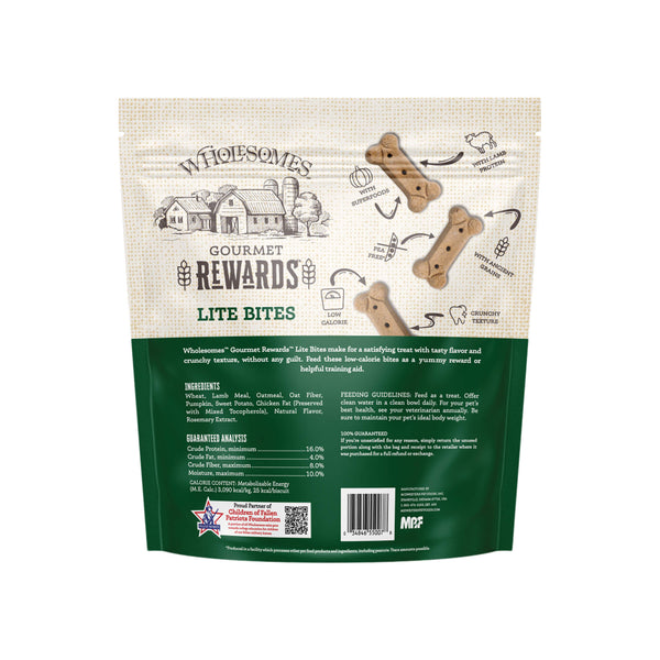 Wholesomes Gourmet Rewards Lite Bites Low Calorie Dog Treats Back