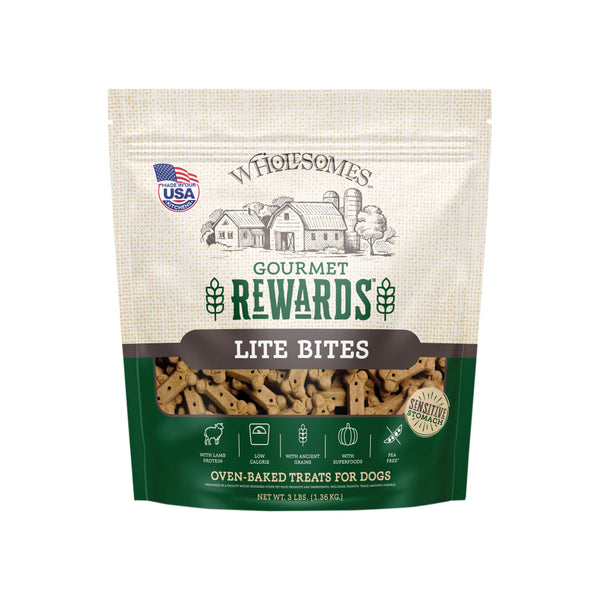 Wholesomes Gourmet Rewards Lite Bites Low Calorie Dog Treats Front
