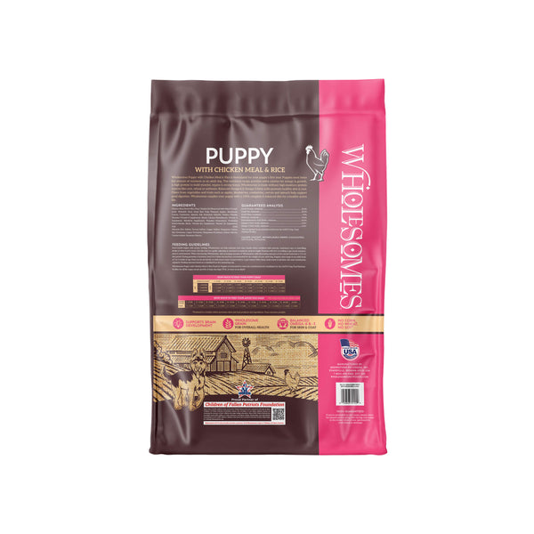 Wholesomes Puppy Dry Dog Food Back