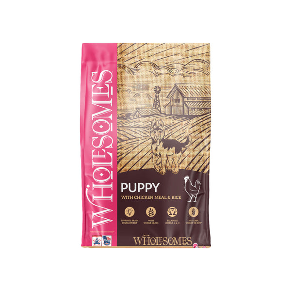 Wholesomes Puppy Dry Dog Food Front