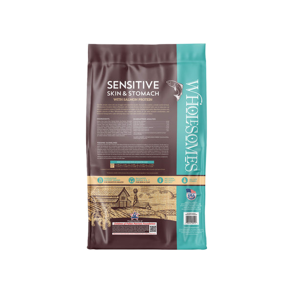 Wholesomes Sensitive Skin & Stomach Dry Cat Food Back