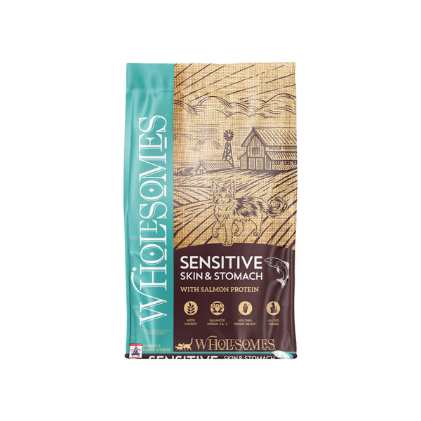 Wholesomes Sensitive Skin & Stomach Dry Cat Food Front