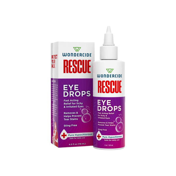 Wondercide Rescue Eye Drops for Dogs & Cats Front of Box & Bottle
