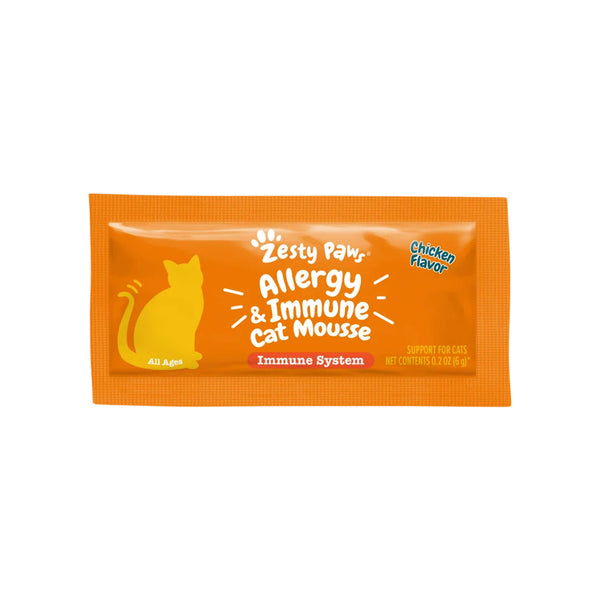 Zesty Paws Allergy & Immune Support Cat Mousse Supplement Single Sachet Front