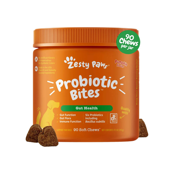 Zesty Paws Probiotic Bites For Dogs Front of Package