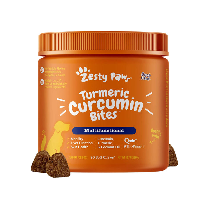 Zesty Paw Turmeric Curcumin Bites for Dogs Front of Package