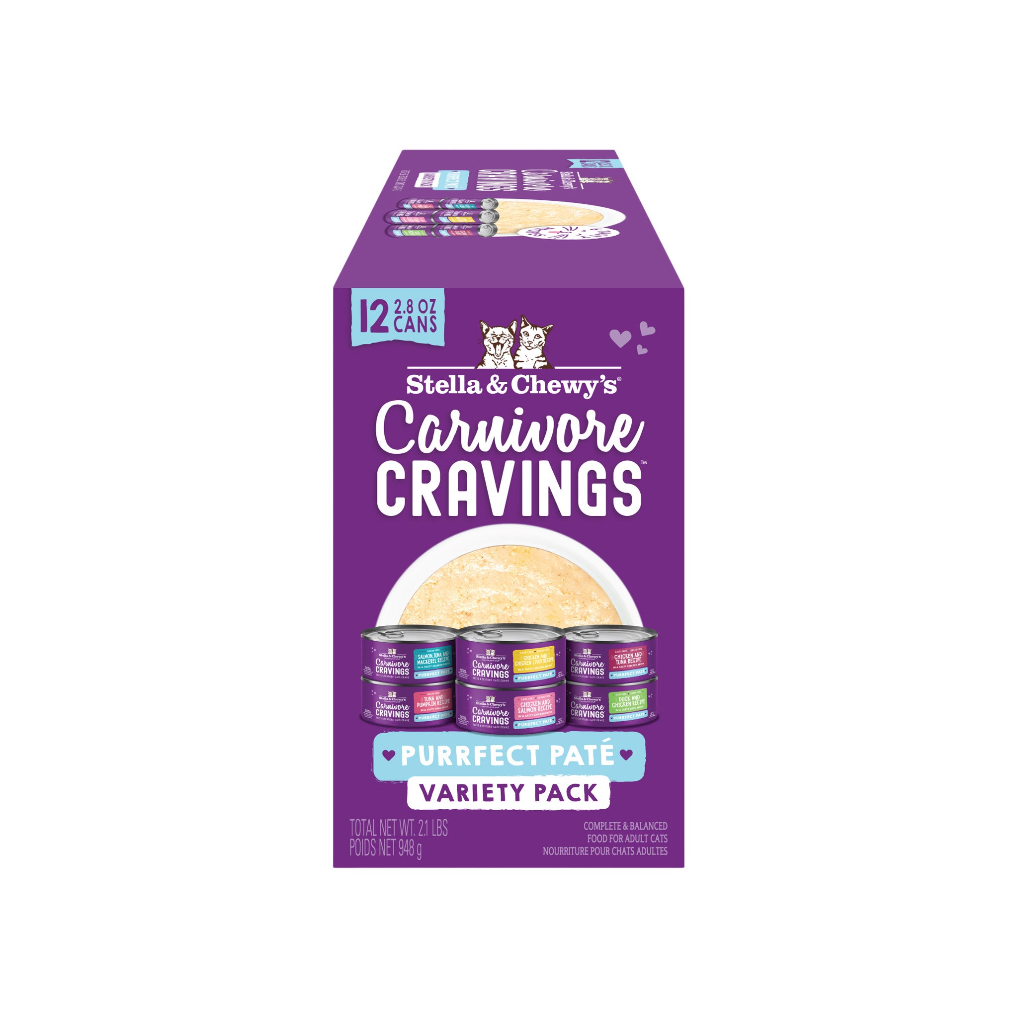 Stella & Chewy's Cravings Morsels Pate Variety Pack Cat Food 2.8