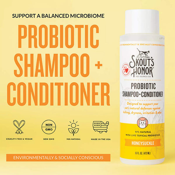 Skout's Honor 2-in-1 Probiotic Cat Shampoo & Conditioner