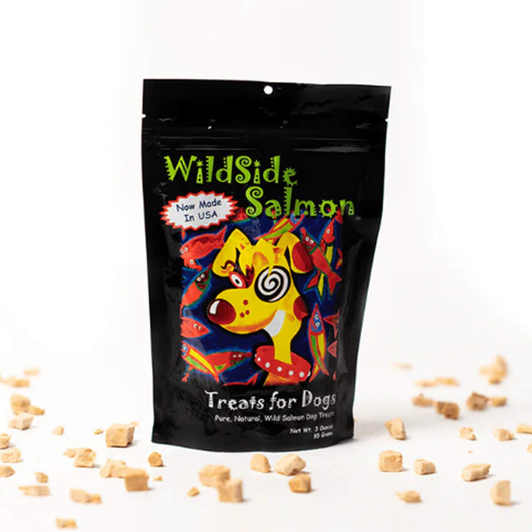 WildSide Salmon Dog Treats Bag with Pieces