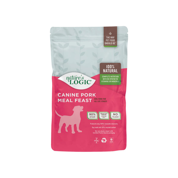 Nature's Logic Original Pork Meal Feast Dry Food for Dogs Bag Front