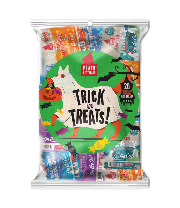 Plato Halloween Dog Treats 20 Count Variety Pack