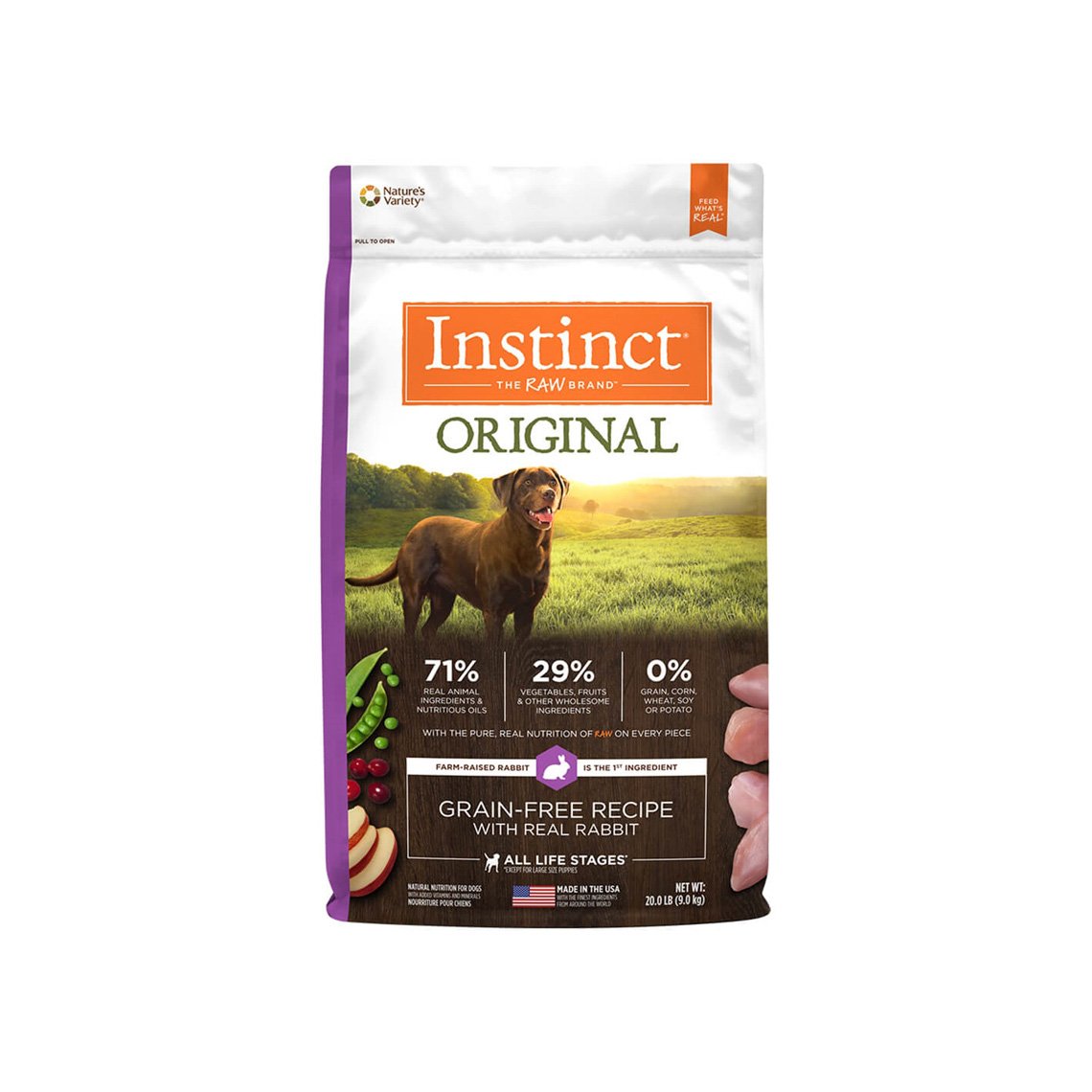 Instinct Original Grain Free Recipe with Real Rabbit Dry Dog Food 20lb
