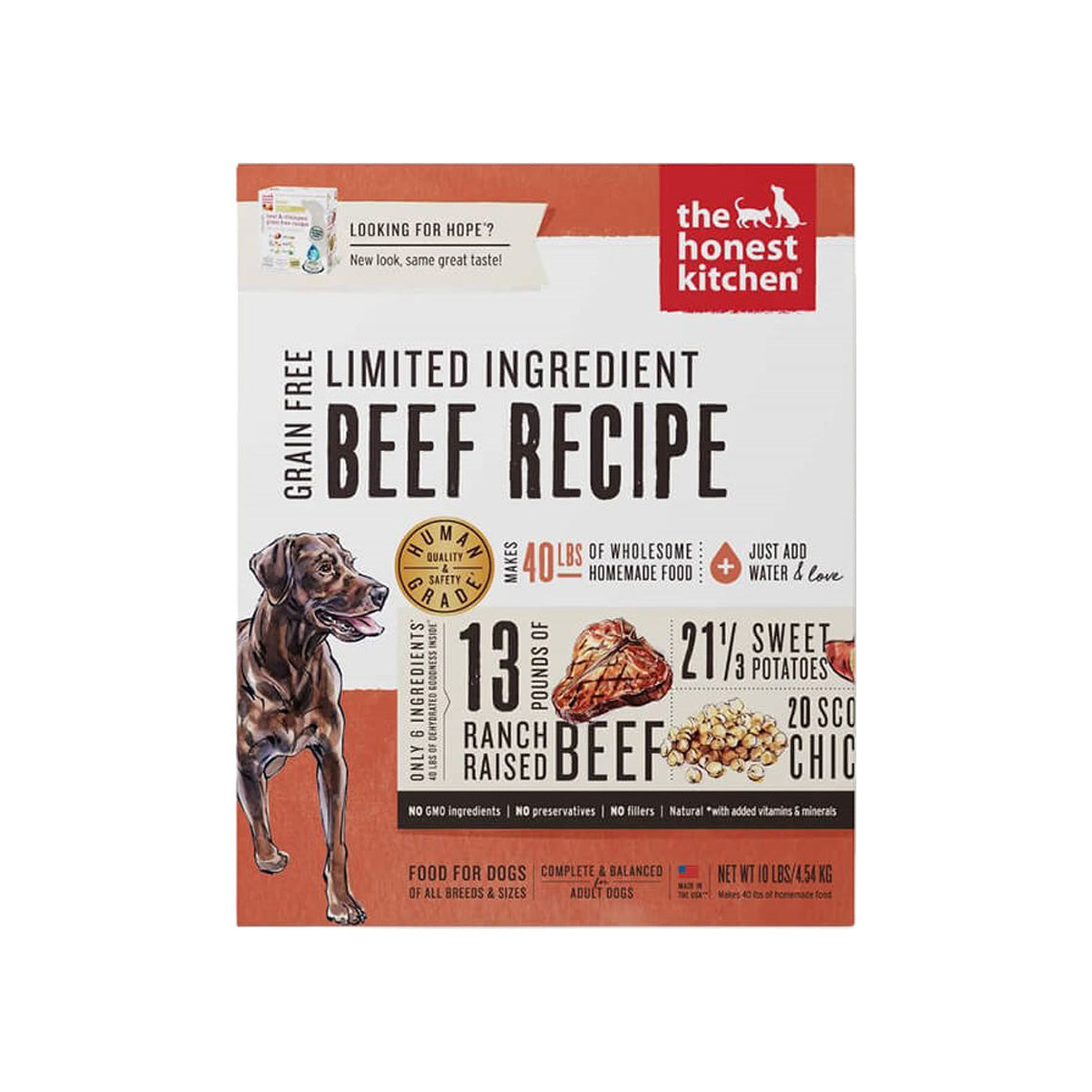 The Honest Kitchen Limited Ingredient Wholemade Grain Free Beef Dehydrated  Dog Food
