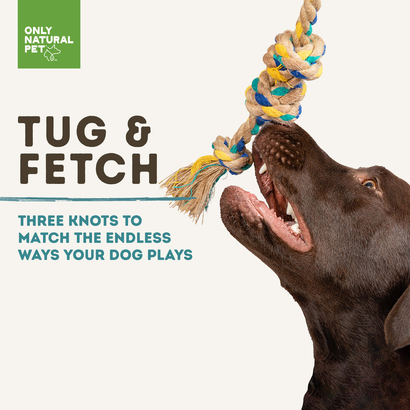 Dog Fetch Toy from Natural Homespun Cotton Rope for Outdoor Fun
