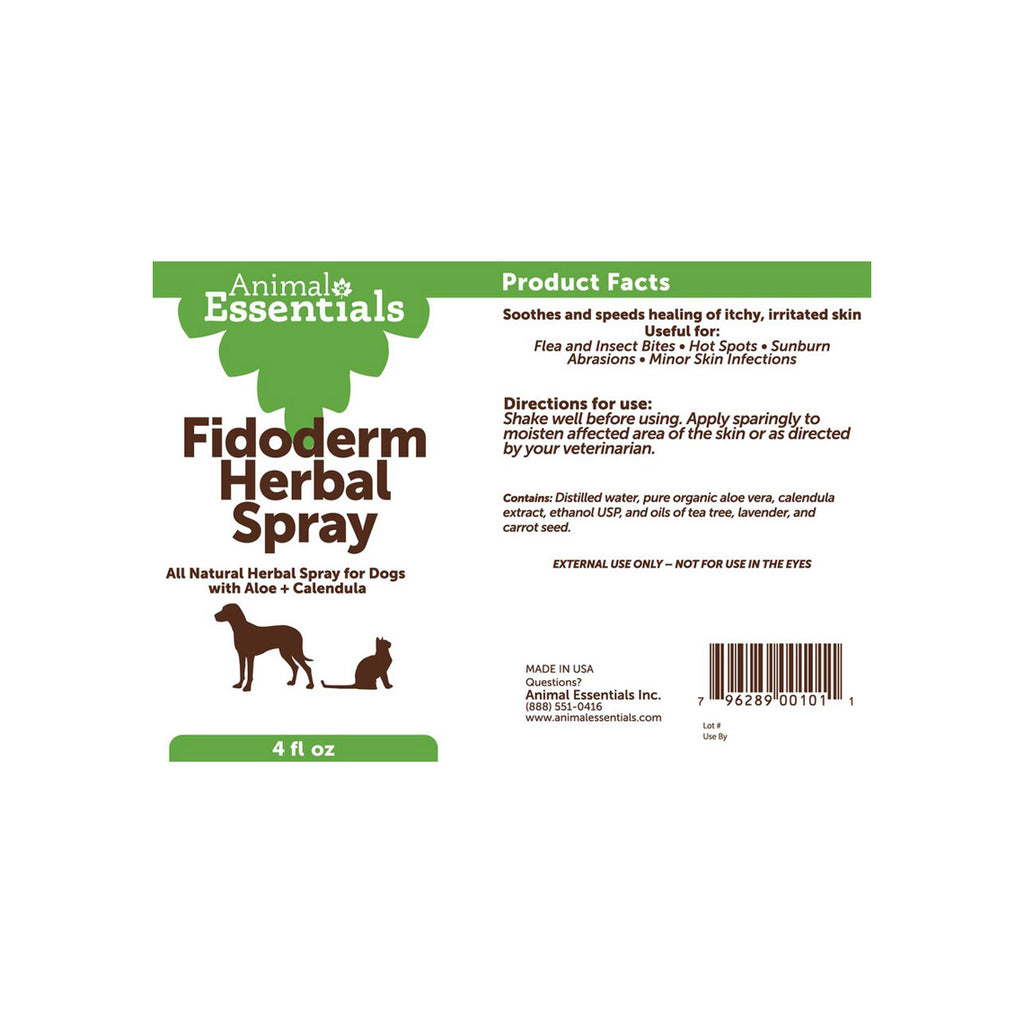 Animal Essentials FidoDerm Herbal Skin Spray for Dogs | Only Natural Pet