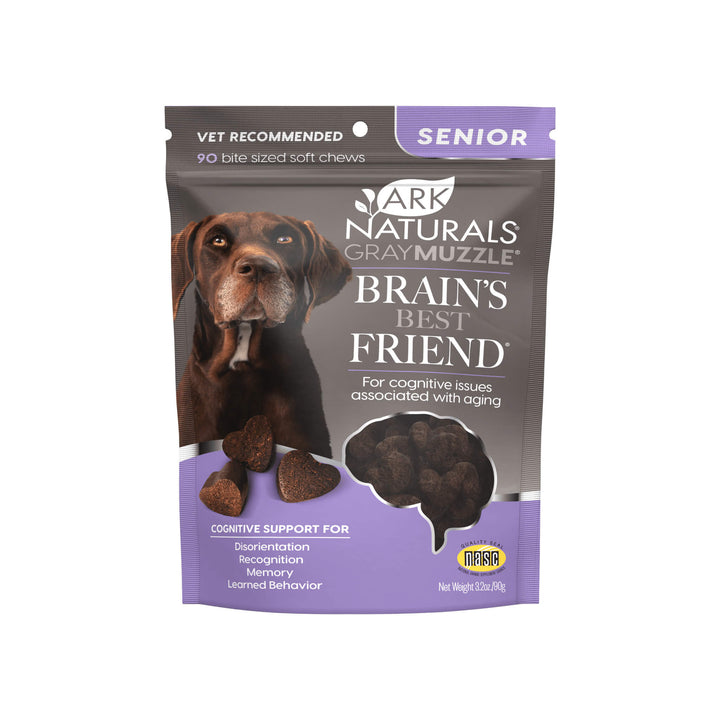 Ark Naturals Gray Muzzle Brain's Best Friend! Memory Soft Chew Supplement for Senior Dogs
