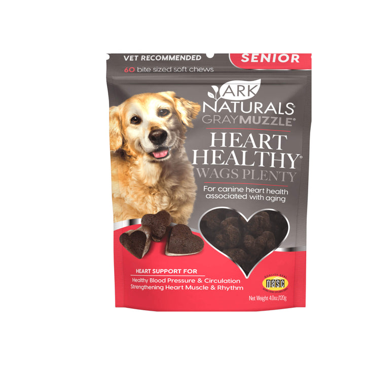Ark Naturals Gray Muzzle Heart Healthy! Wags Plenty! Soft Chews for Senior Dogs