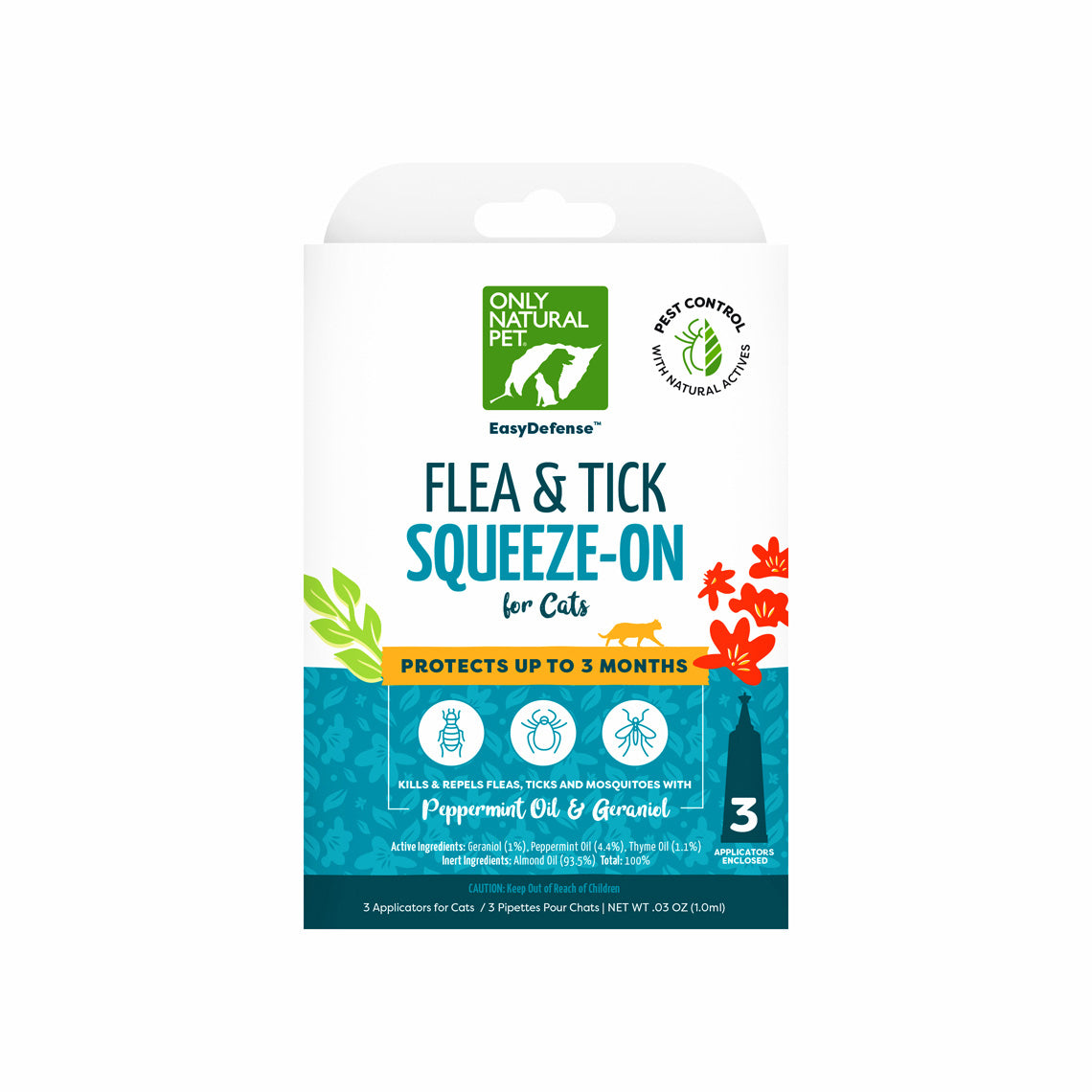 EasyDefense Herbal Squeeze-On Flea Treatment for Cats | Only