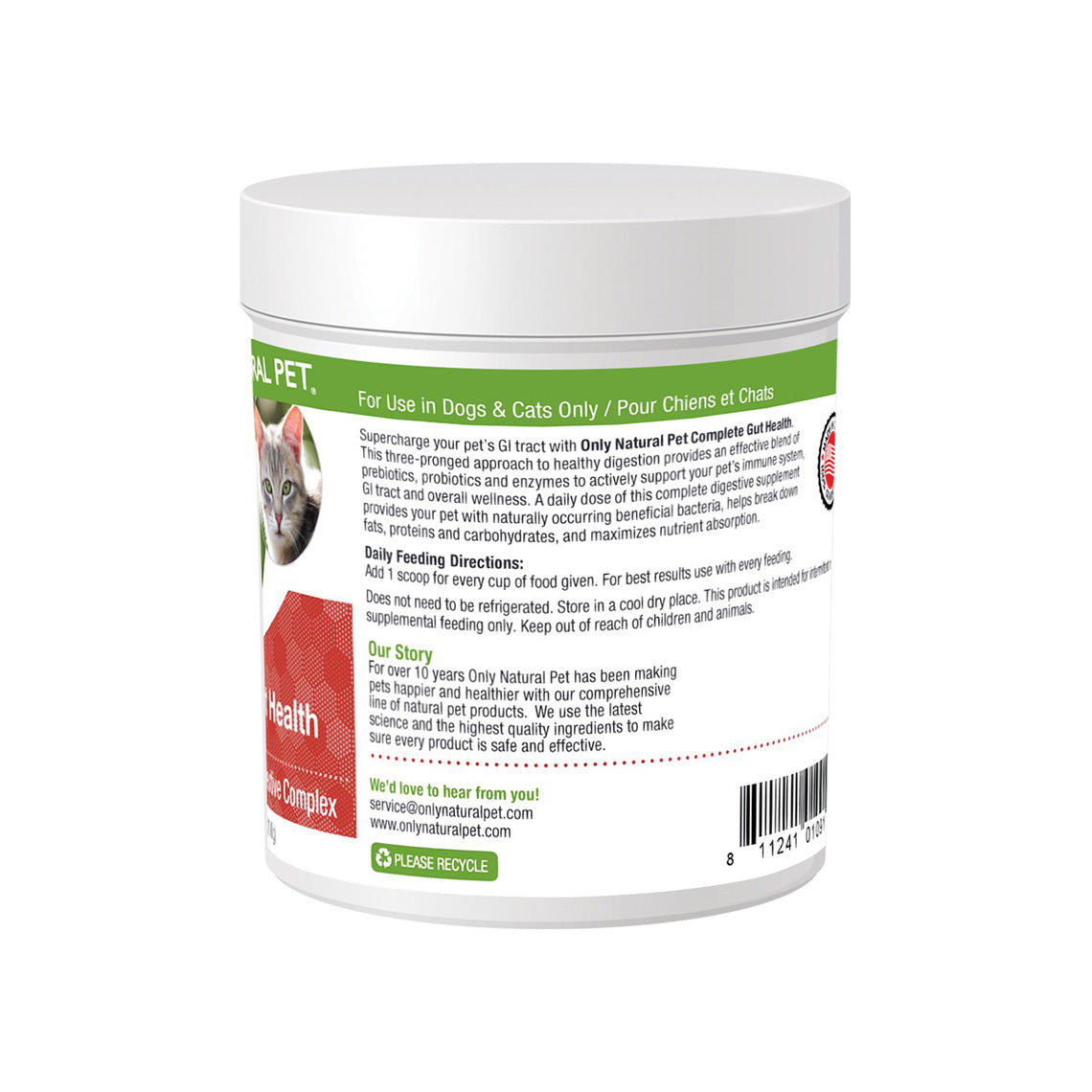 Only Natural Pet Complete Gut Health Complex Probiotics & Digestive Enzymes  for Dogs & Cats