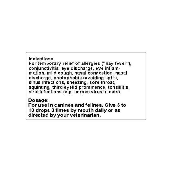 Eye & Upper Respiratory Homeopathic Remedy Only Natural Pet